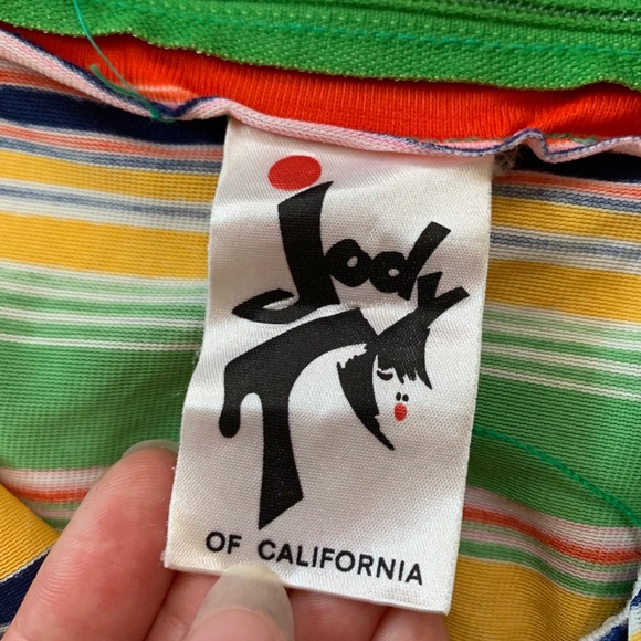 Vintage 70s rainbow striped flutter sleeve dress - Picture 6 of 6